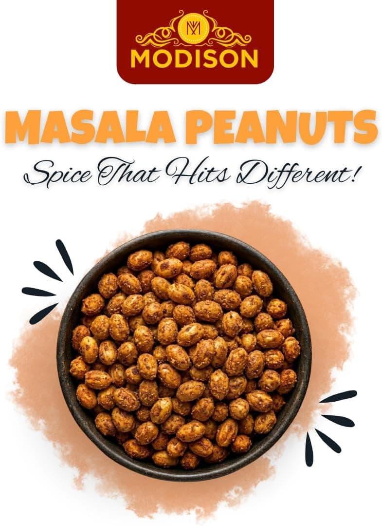 MODISON Masala Peanuts Indian Snacks Spicy Crunchy 180g thumbnail 10