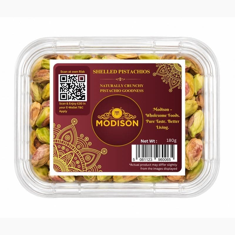 MODISON Shelled Pistachios Indian Dry Fruit Green Pista 180g