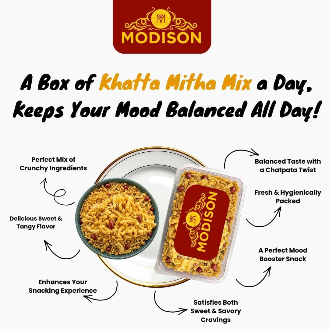MODISON Khatta Meetha Mix Indian Namkeen Sweet Tangy Snack 180g thumbnail 9