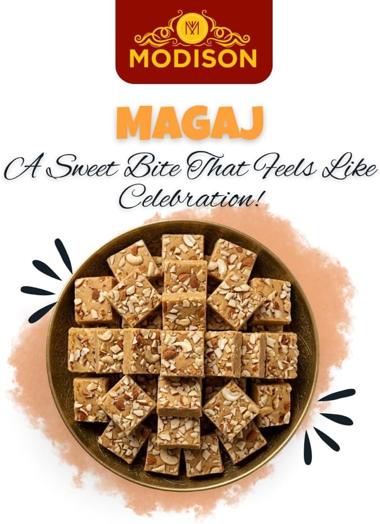MODISON Magaj Indian Sweets Gram Flour Mithai 12 Piece thumbnail 11