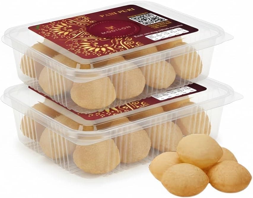 MODISON Pani Puri Indian Snacks Crispy Golgappa Shells 80pc thumbnail 9