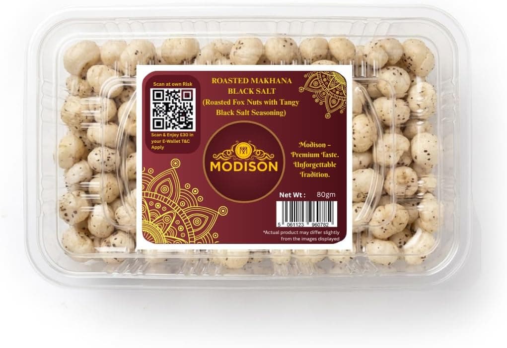 MODISON Roasted Makhana Healthy Snacks Black Salt 80g thumbnail 8