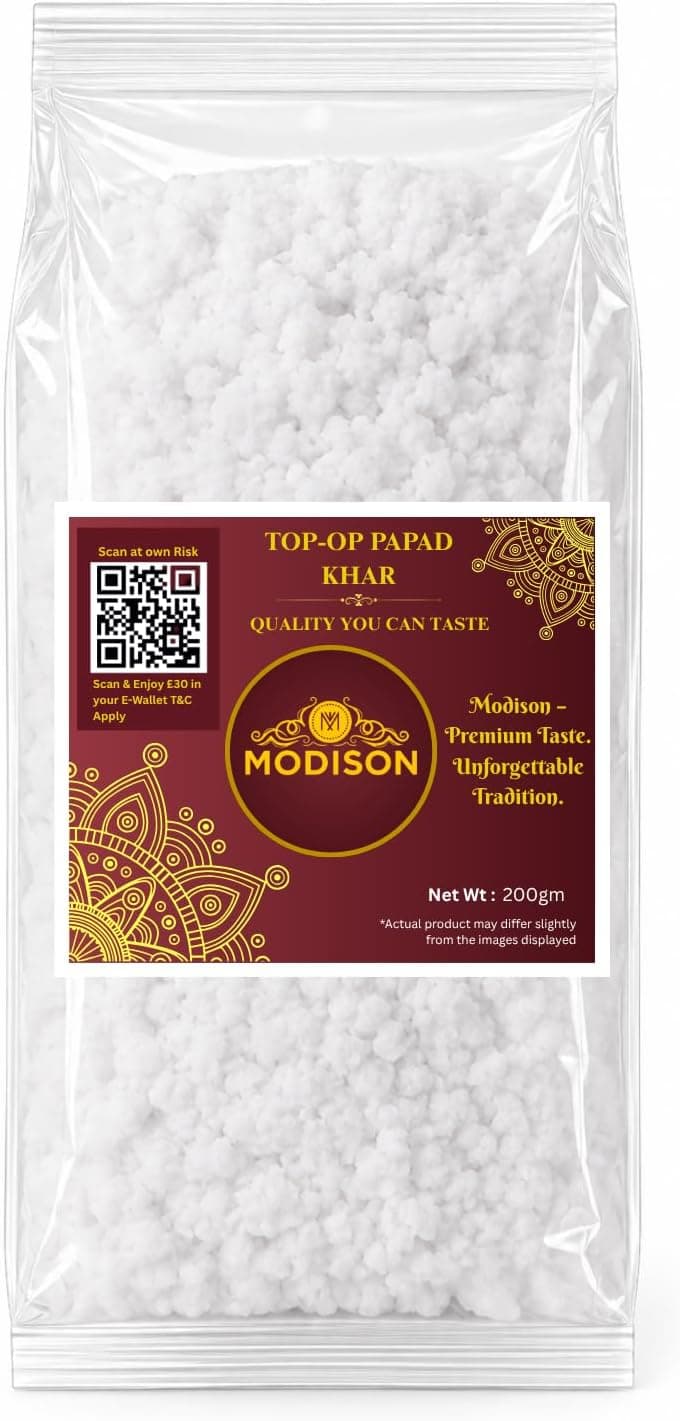 MODISON Top Op Papad Khar Indian Papad Ingredient Fine Powder 200g thumbnail 8