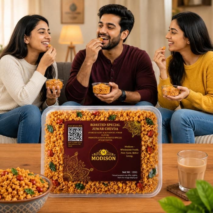 MODISON Roasted Juwar Chevda Indian Namkeen Crunchy Sorghum 180g thumbnail 6