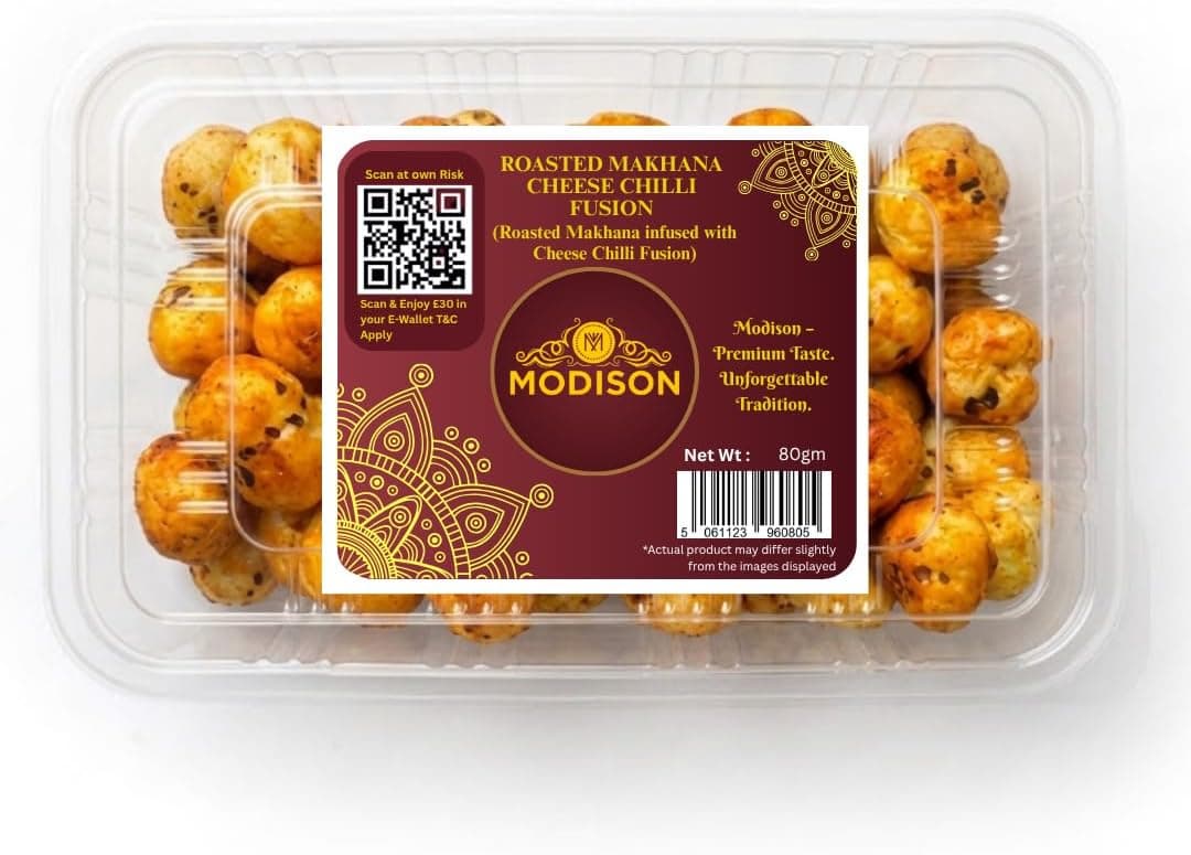 MODISON Roasted Makhana Healthy Snacks Cheese Chilli Fusion 80g thumbnail 8