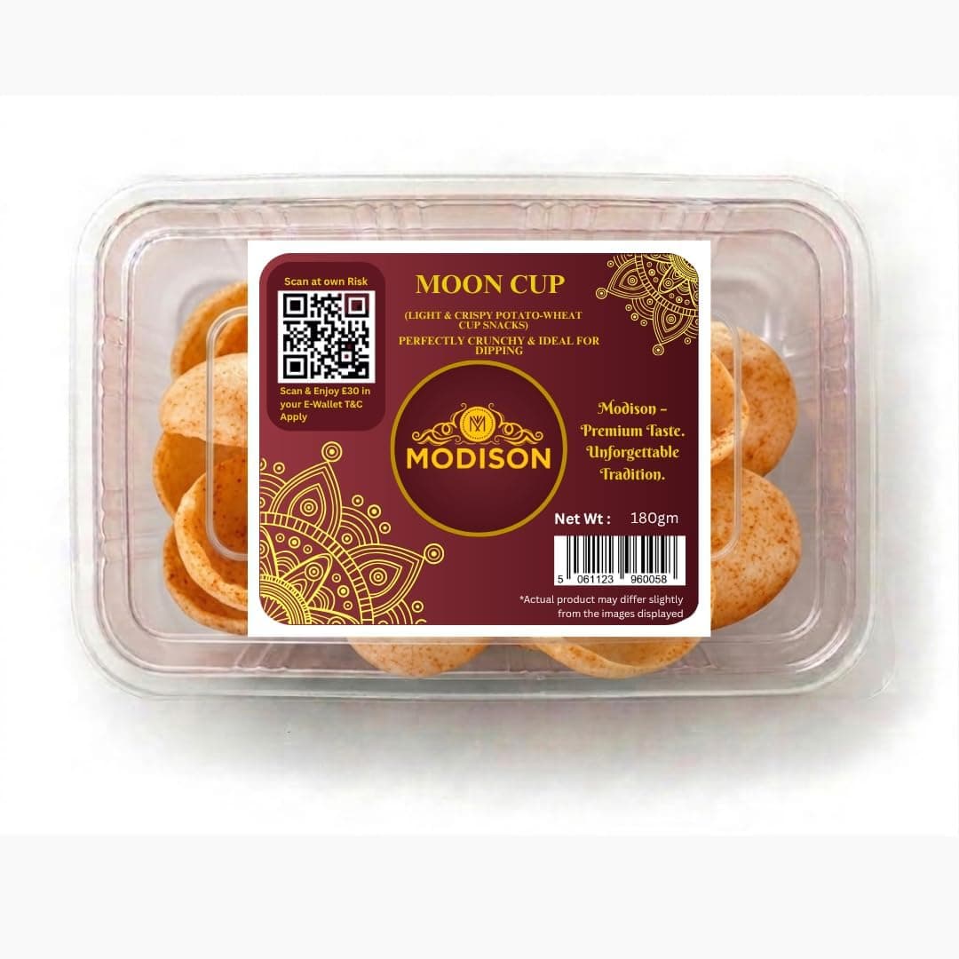 MODISON Moon Cup Indian Snacks Crispy Masala Puffs 180g thumbnail 8