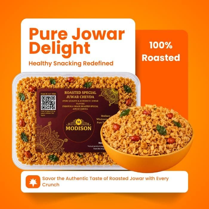 MODISON Roasted Juwar Chevda Indian Namkeen Crunchy Sorghum 180g thumbnail 3