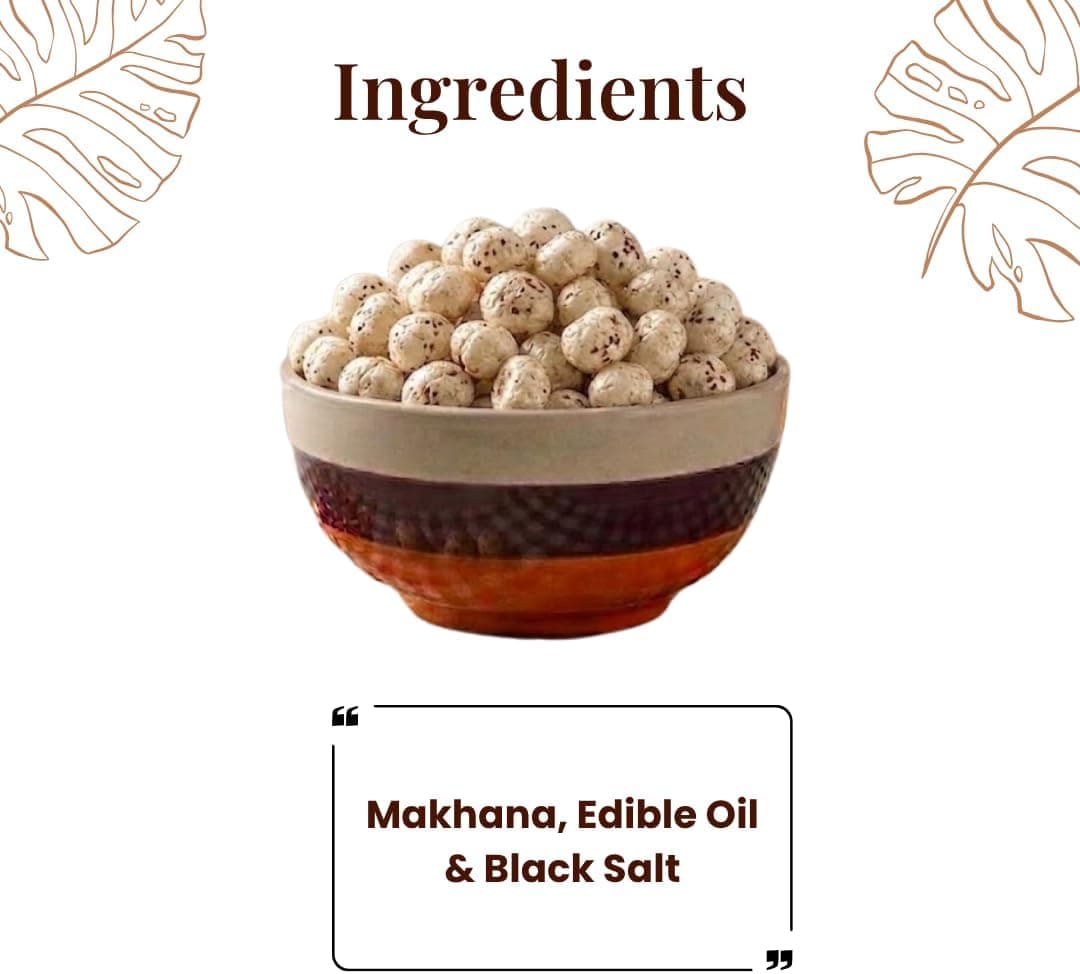 MODISON Roasted Makhana Healthy Snacks Black Salt 80g thumbnail 11