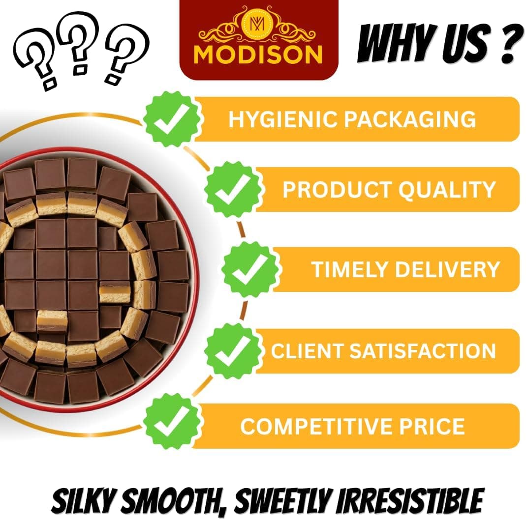 MODISON Chocolate Barfi Indian Sweets Milk Mithai 8 Piece 370g thumbnail 10