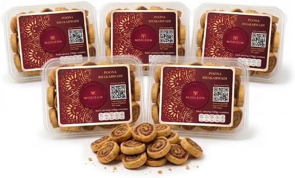 MODISON Poona Bhakarwadi Indian Namkeen Crispy Maharashtrian 900g thumbnail 8