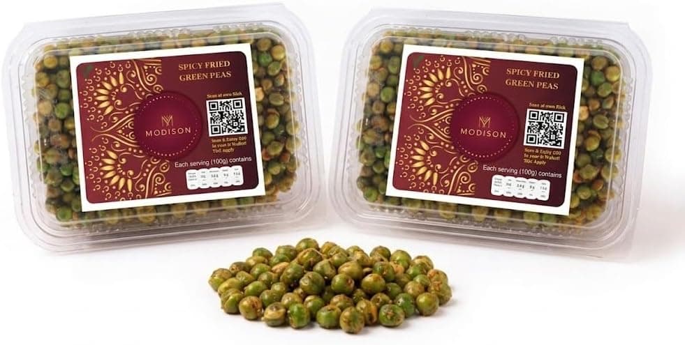 MODISON Spicy Fried Green Peas Indian Snacks Crunchy 180g thumbnail 8