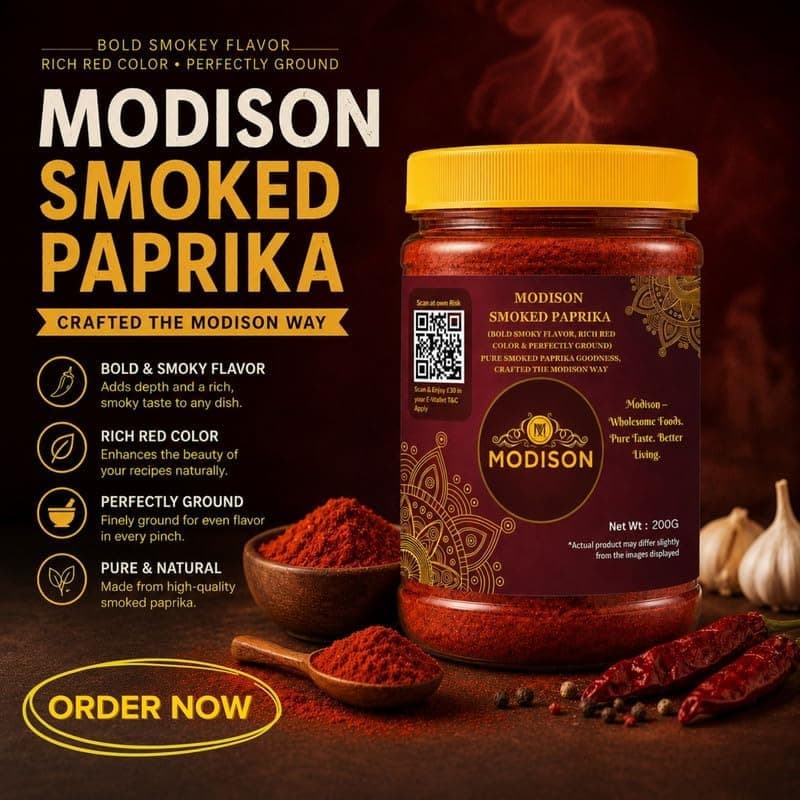MODISON Smoked Paprika Powder Indian Spices Natural 200g thumbnail 4