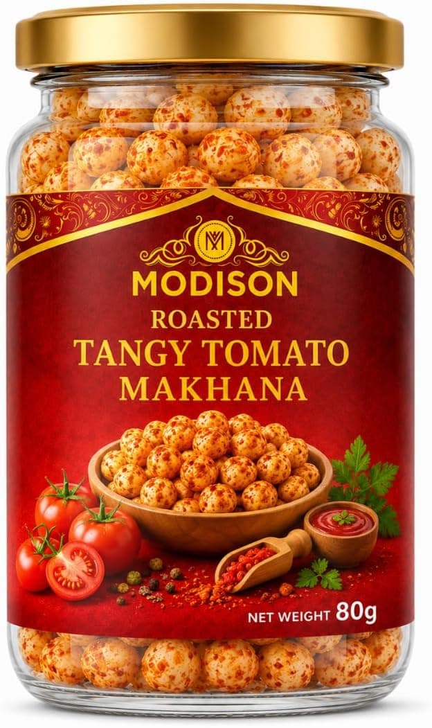MODISON Roasted Makhana Healthy Snacks Tangy Tomato 80g thumbnail 8