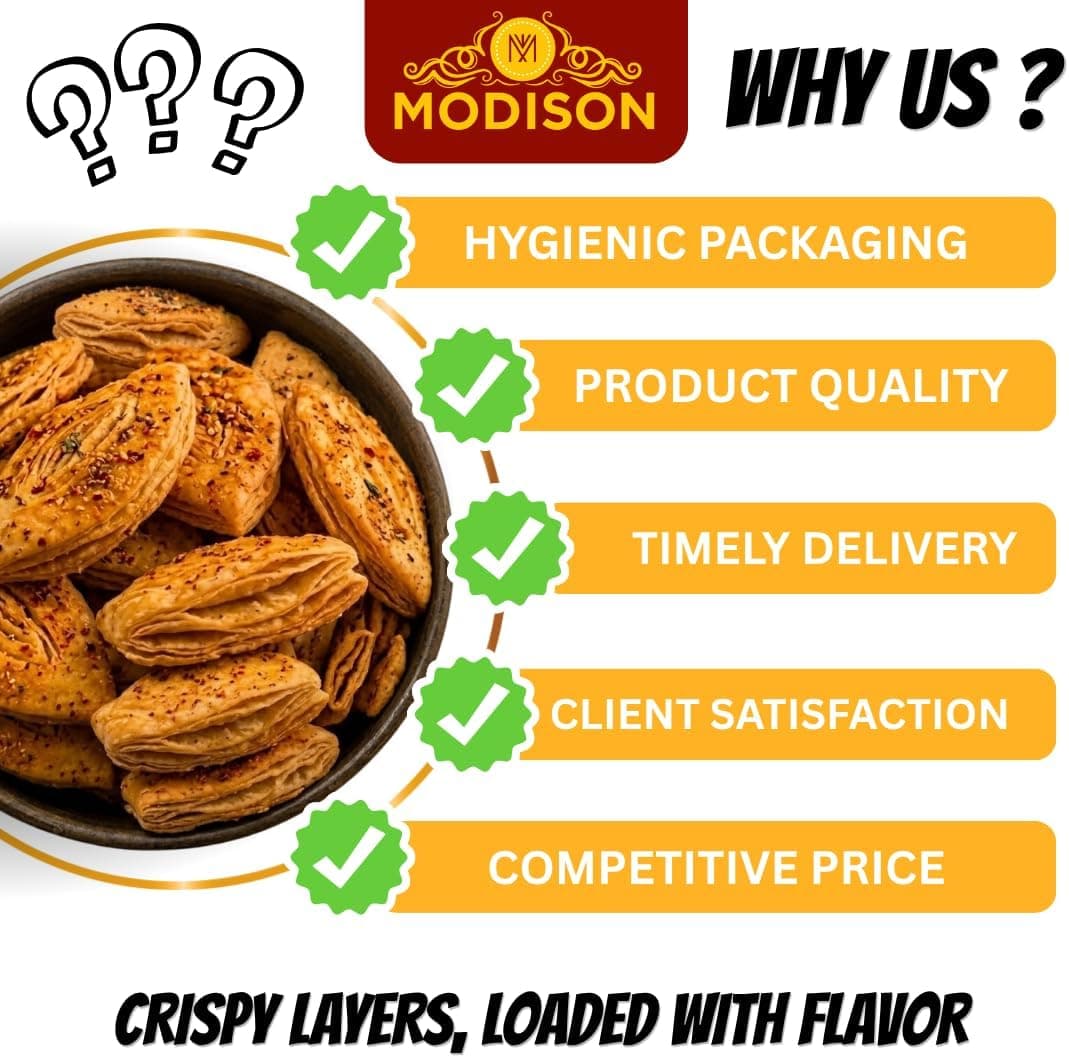 MODISON Masala Khaajli Indian Snacks Spiced Crackers 180g thumbnail 9