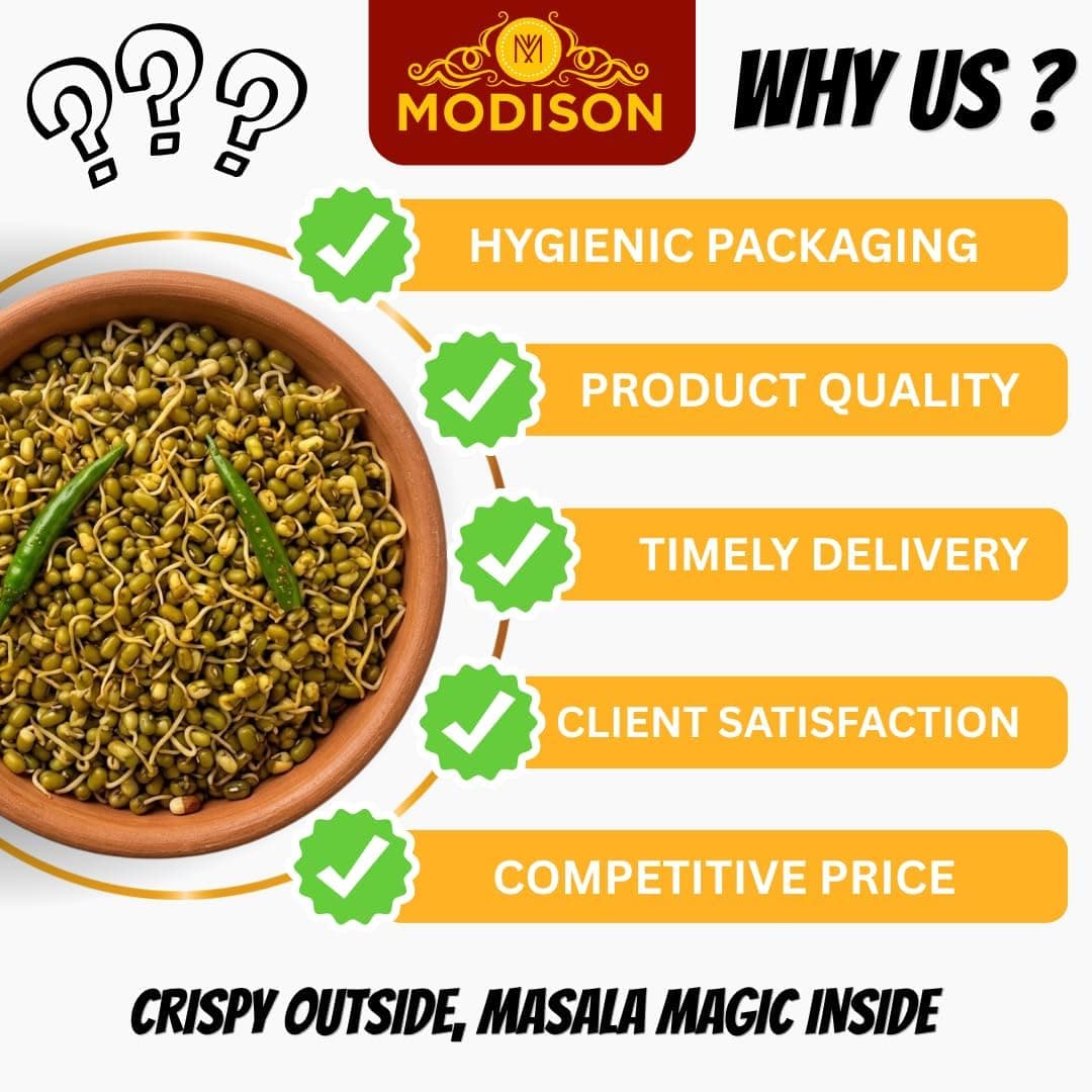 MODISON Masala Mug Healthy Snacks Roasted Mung Beans 180g thumbnail 9