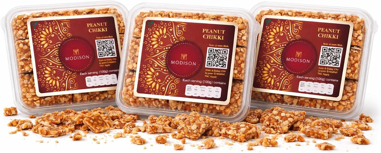 MODISON Peanut Chikki Indian Sweets Protein Brittle 540g thumbnail 7
