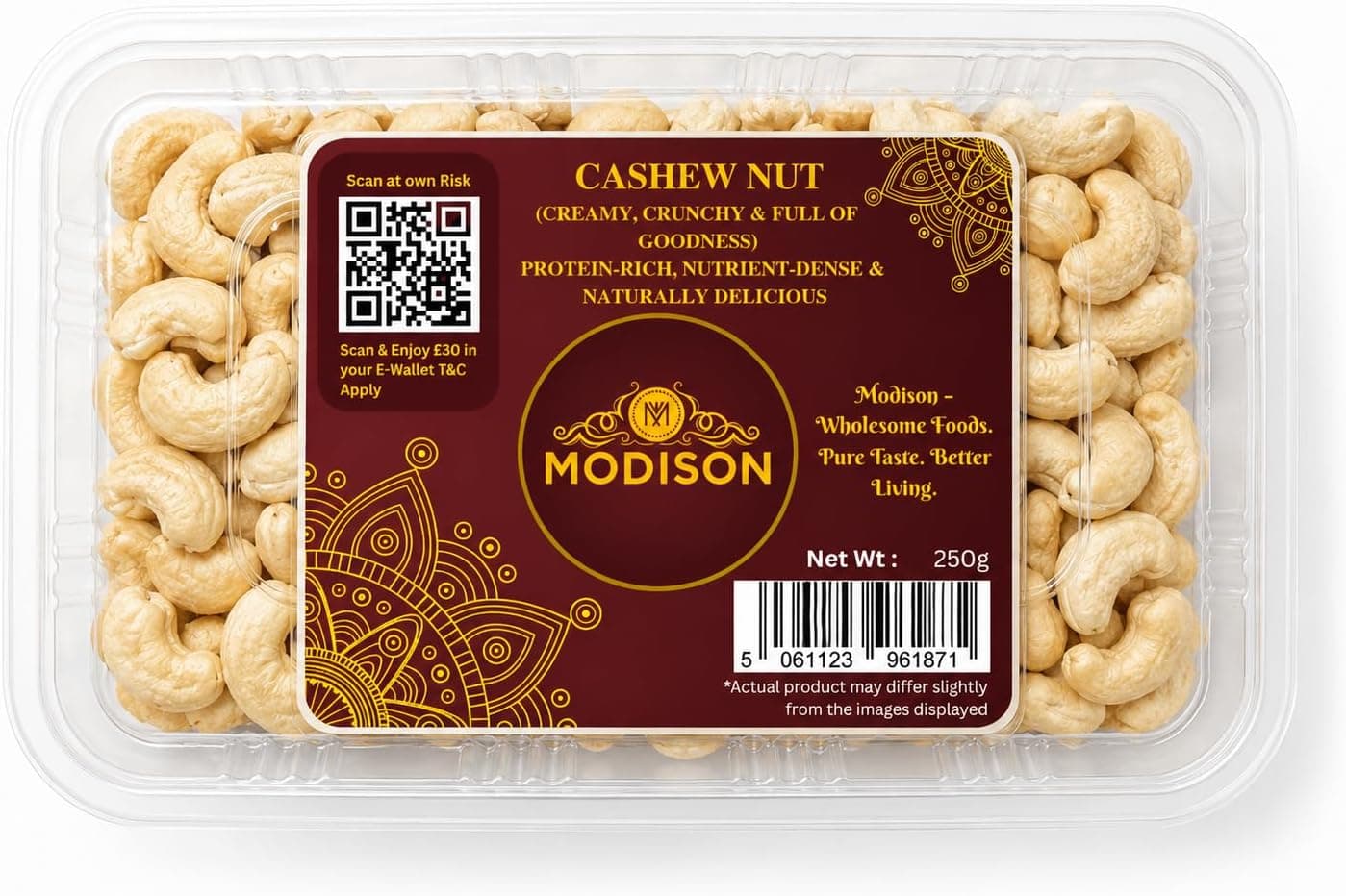 MODISON Cashew Nuts Healthy Snacks Natural Whole Kaju 250g thumbnail 8