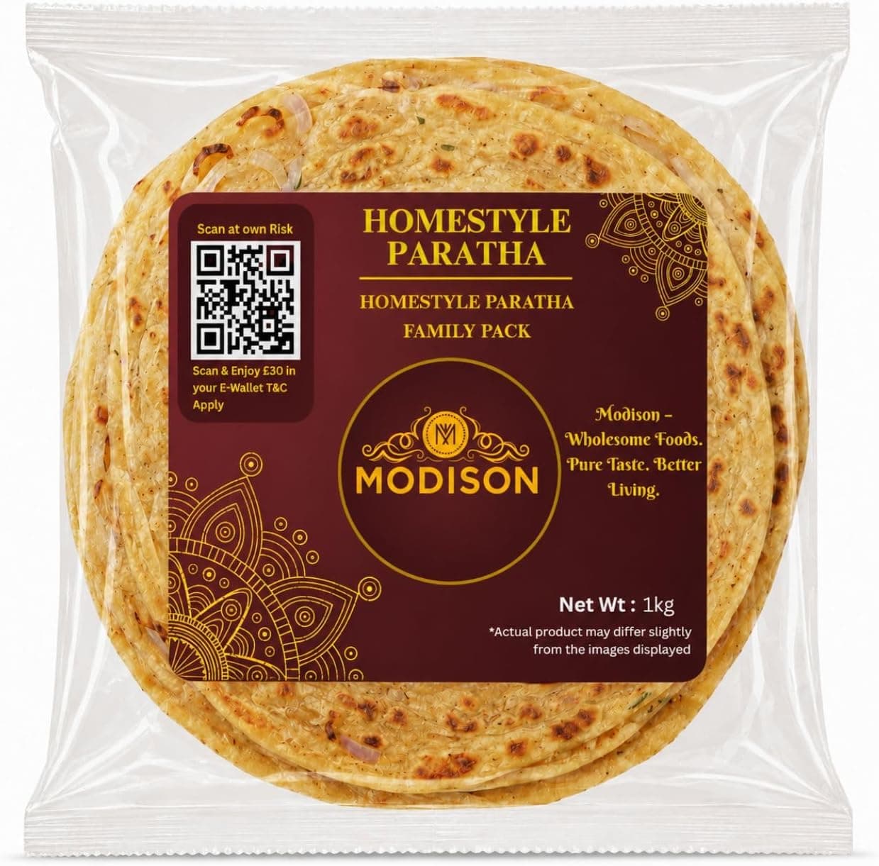 MODISON Homestyle Paratha Traditional Indian Flatbread Frozen 1kg thumbnail 8
