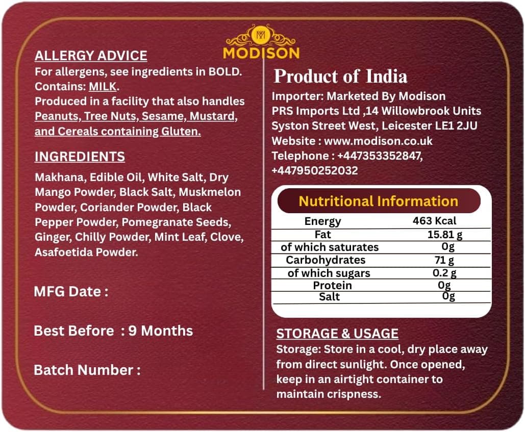MODISON Roasted Makhana Healthy Snacks Chaat Masala Blast 80g thumbnail 9
