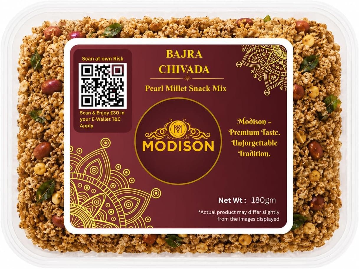 MODISON Bajra Chivda Indian Namkeen Crispy Pearl Millet 180g thumbnail 8