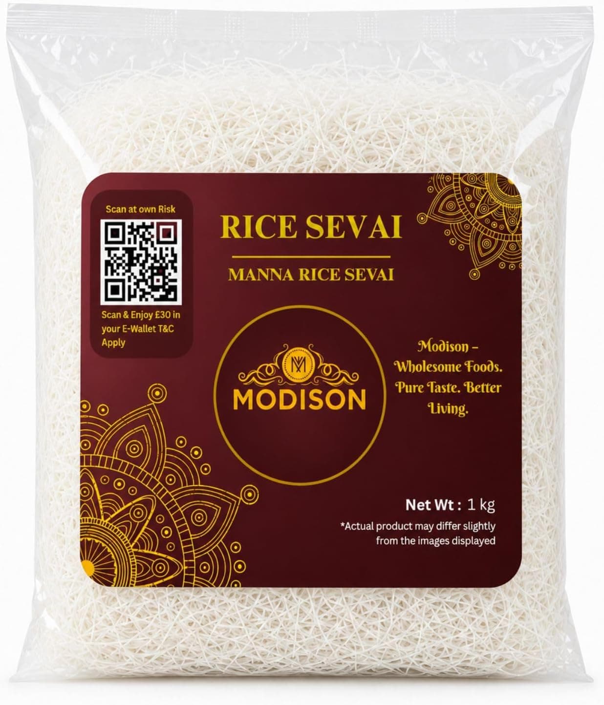 MODISON Brown Rice Sevai Rice Noodles, Brown Rice Vermicelli, 1 kg thumbnail 8
