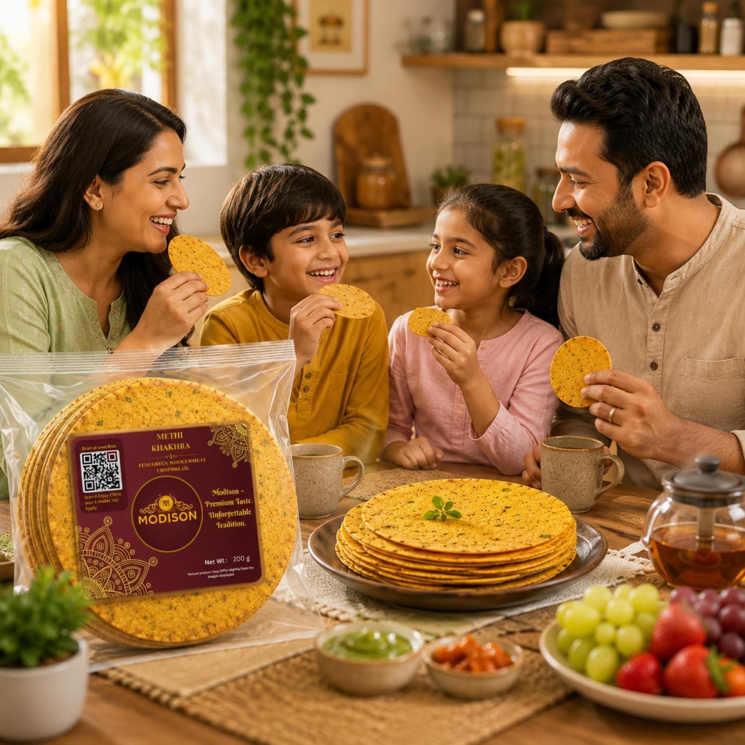 MODISON Methi Khakhra Whole Wheat Fenugreek Crispbread Snack 200 g thumbnail 11