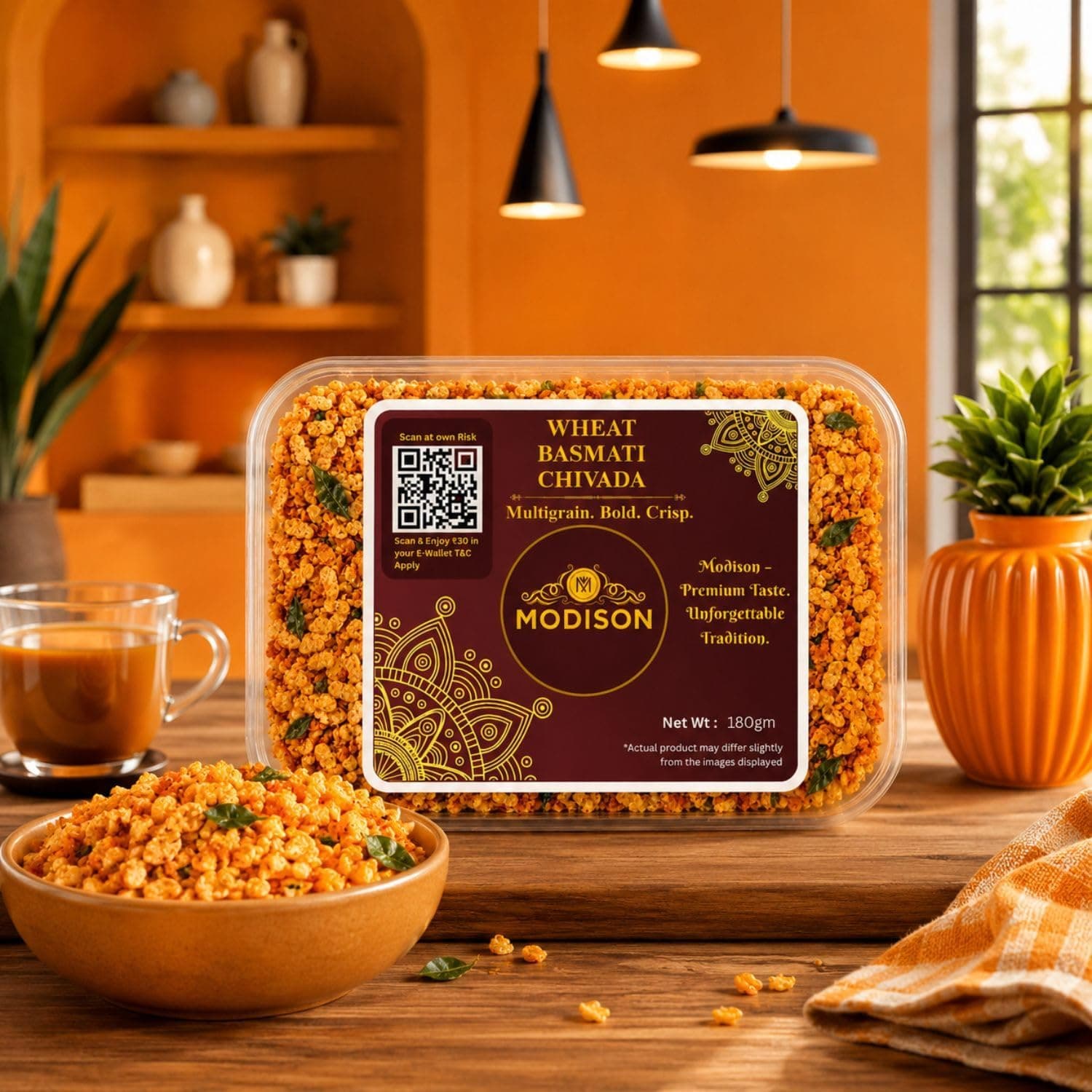 MODISON Wheat Basmati Chivada Indian Namkeen Crispy Flakes 180g thumbnail 9