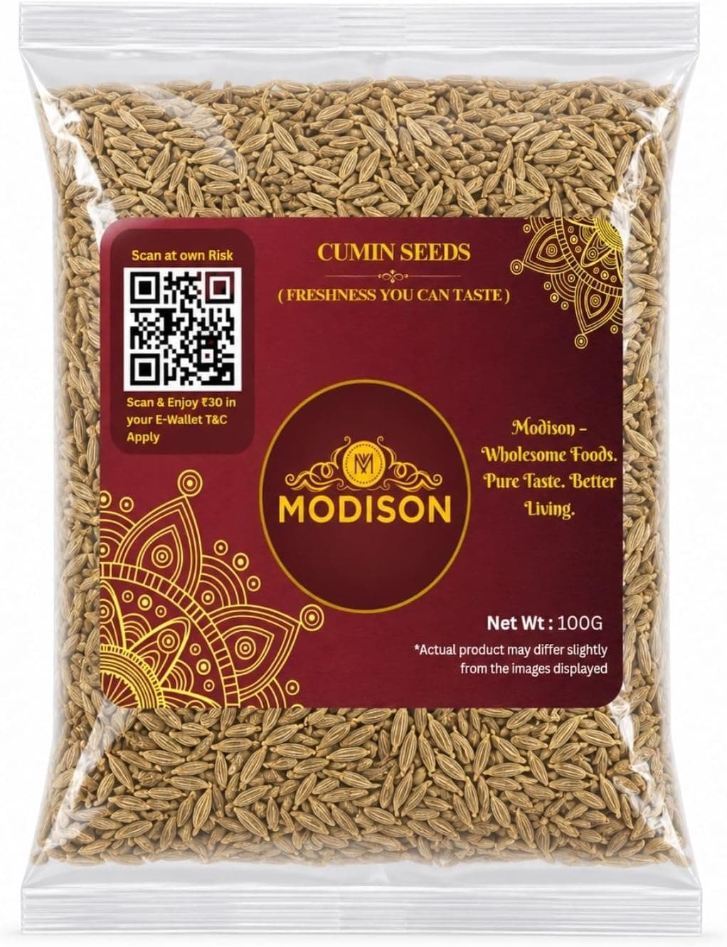 MODISON Cumin Seeds Whole Jeera Natural Spice Tempering 100g thumbnail 8