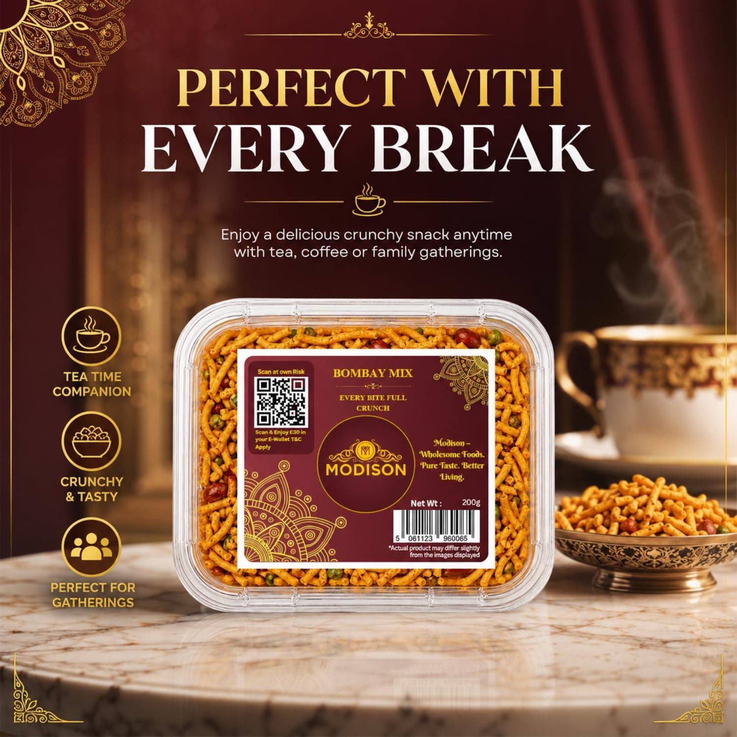 MODISON Bombay Mix Indian Namkeen Snack Traditional Savoury 200g thumbnail 12