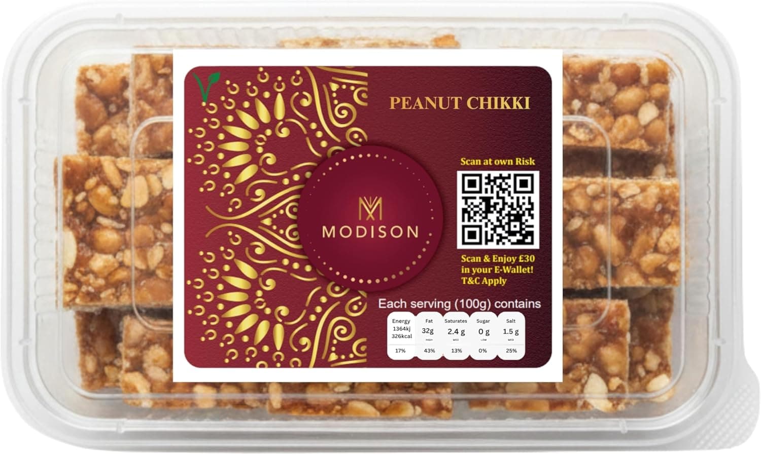 MODISON Peanut Chikki Indian Sweets Protein Brittle 180g thumbnail 8