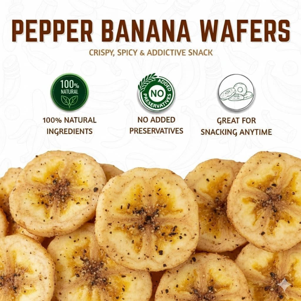MODISON Banana Black Pepper Wafers Indian Snacks Crispy 900g thumbnail 10