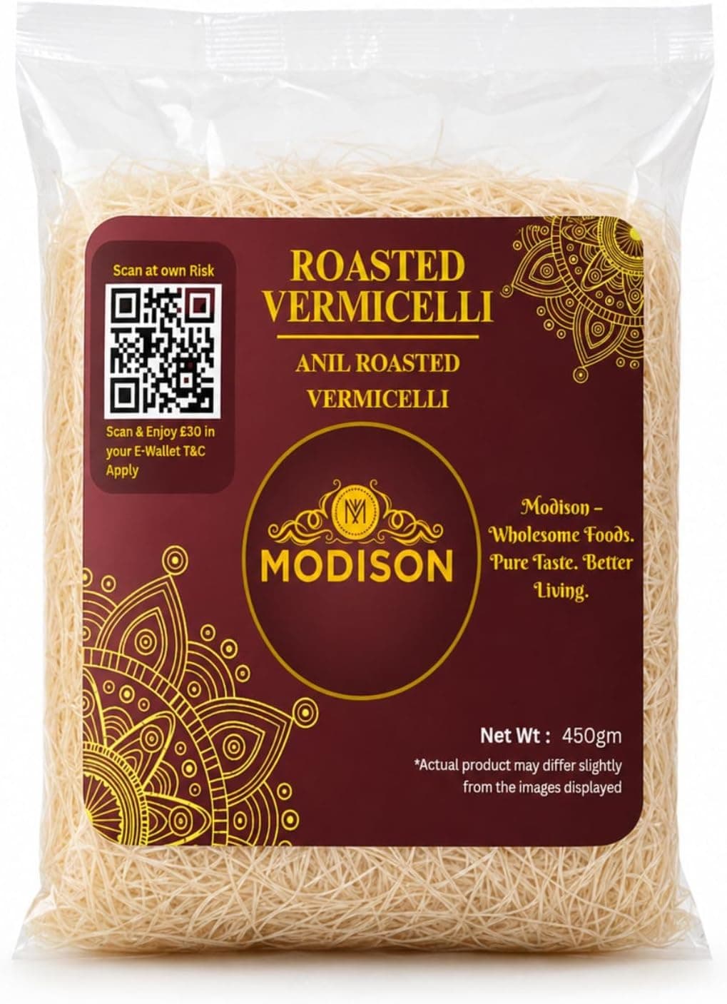 MODISON Roasted Vermicelli Ready to Cook Wheat Semolina Seviyan 440g thumbnail 8
