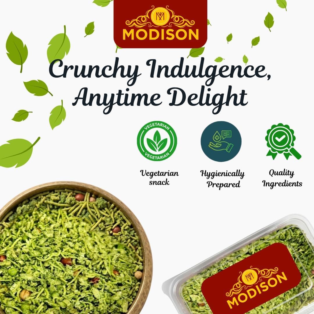 MODISON Palak Chevdo Indian Snacks Spinach Mix 180g thumbnail 12