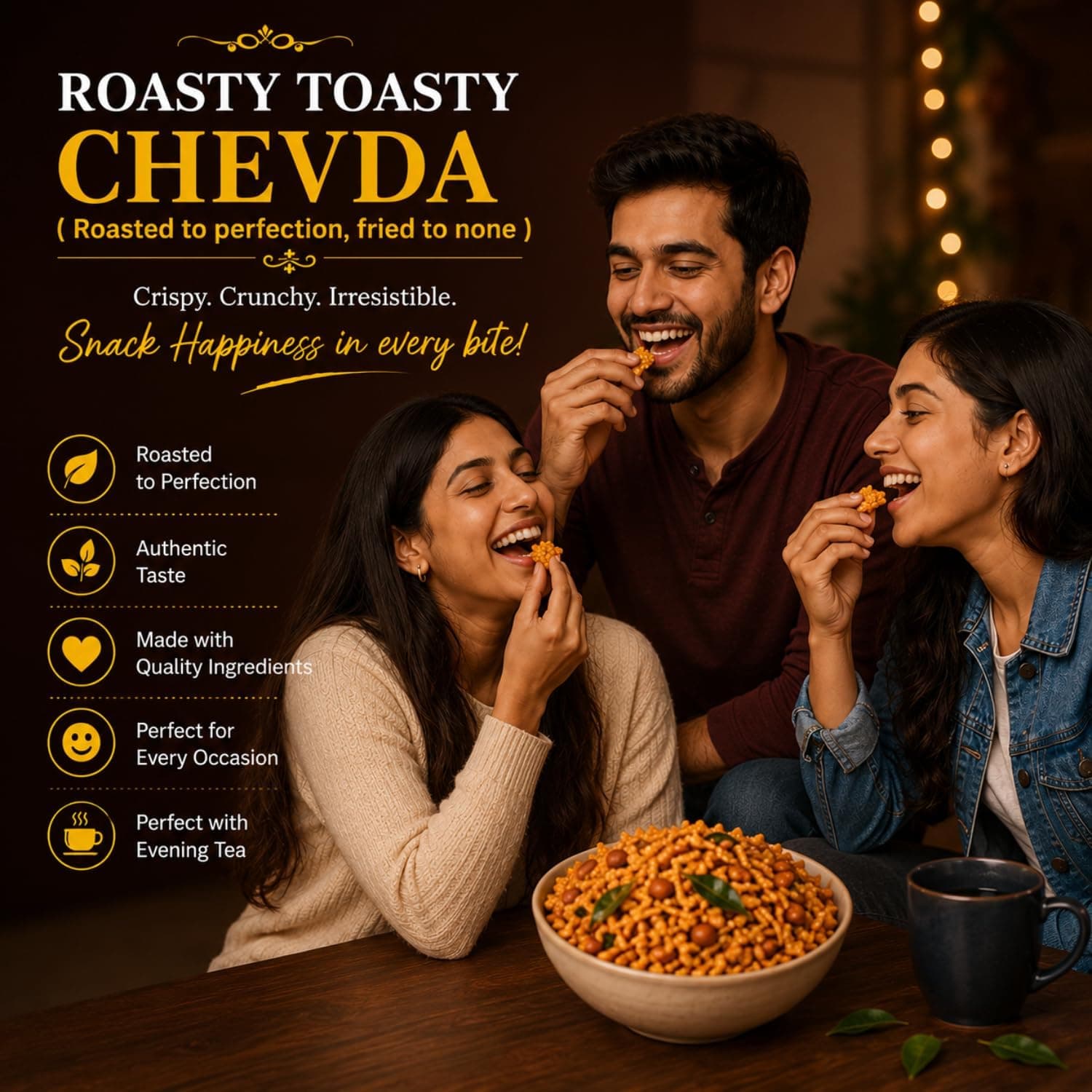 MODISON Roasty Toasty Chevda Indian Namkeen Roasted Crunchy 180g thumbnail 12