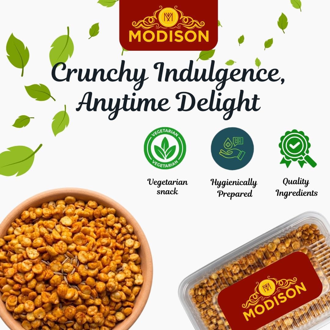 MODISON Roasted Chana Dal Healthy Snacks Masala Split Chickpeas 180g thumbnail 12
