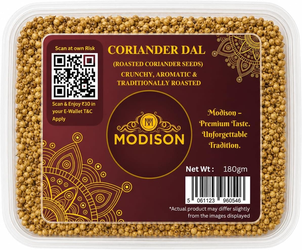 MODISON Coriander Dal Indian Namkeen Crispy Roasted Snack 180g thumbnail 8