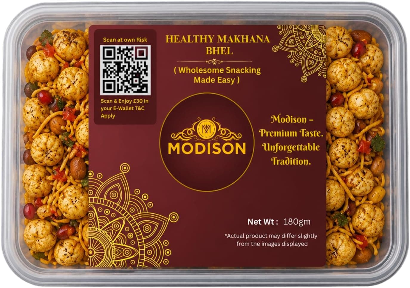 MODISON Makhana Bhel Indian Namkeen Roasted Fox Nuts 180g thumbnail 8