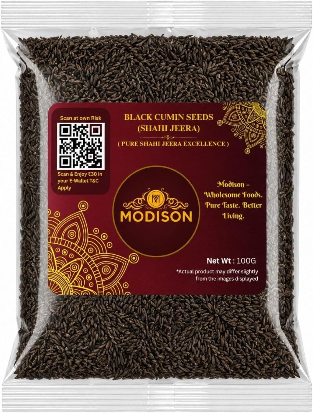 MODISON Shahi Jeera Black Cumin Seeds Whole Spice Natural 100g thumbnail 8