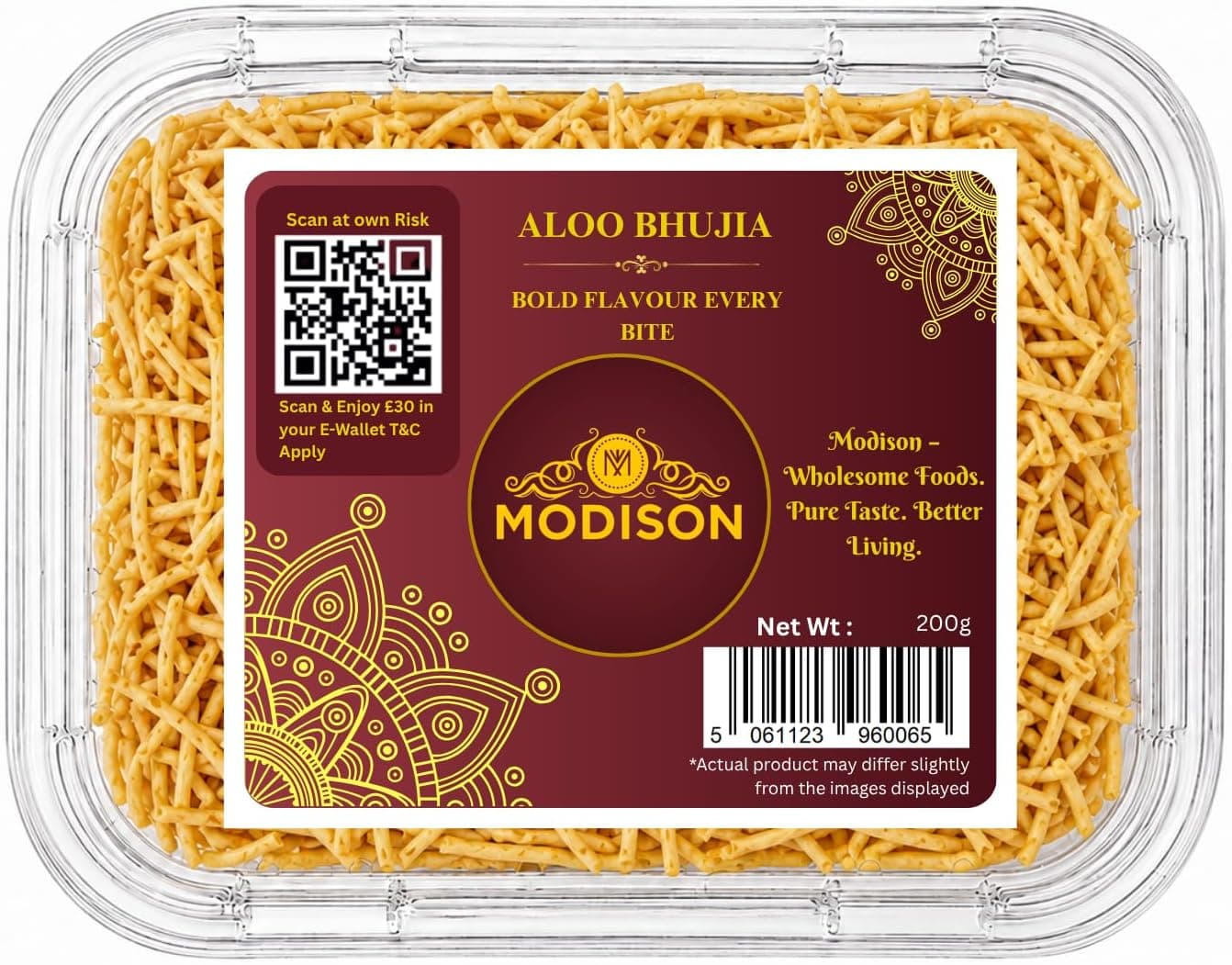 MODISON Aloo Bhujia Authentic Indian Namkeen Snack 200g thumbnail 8