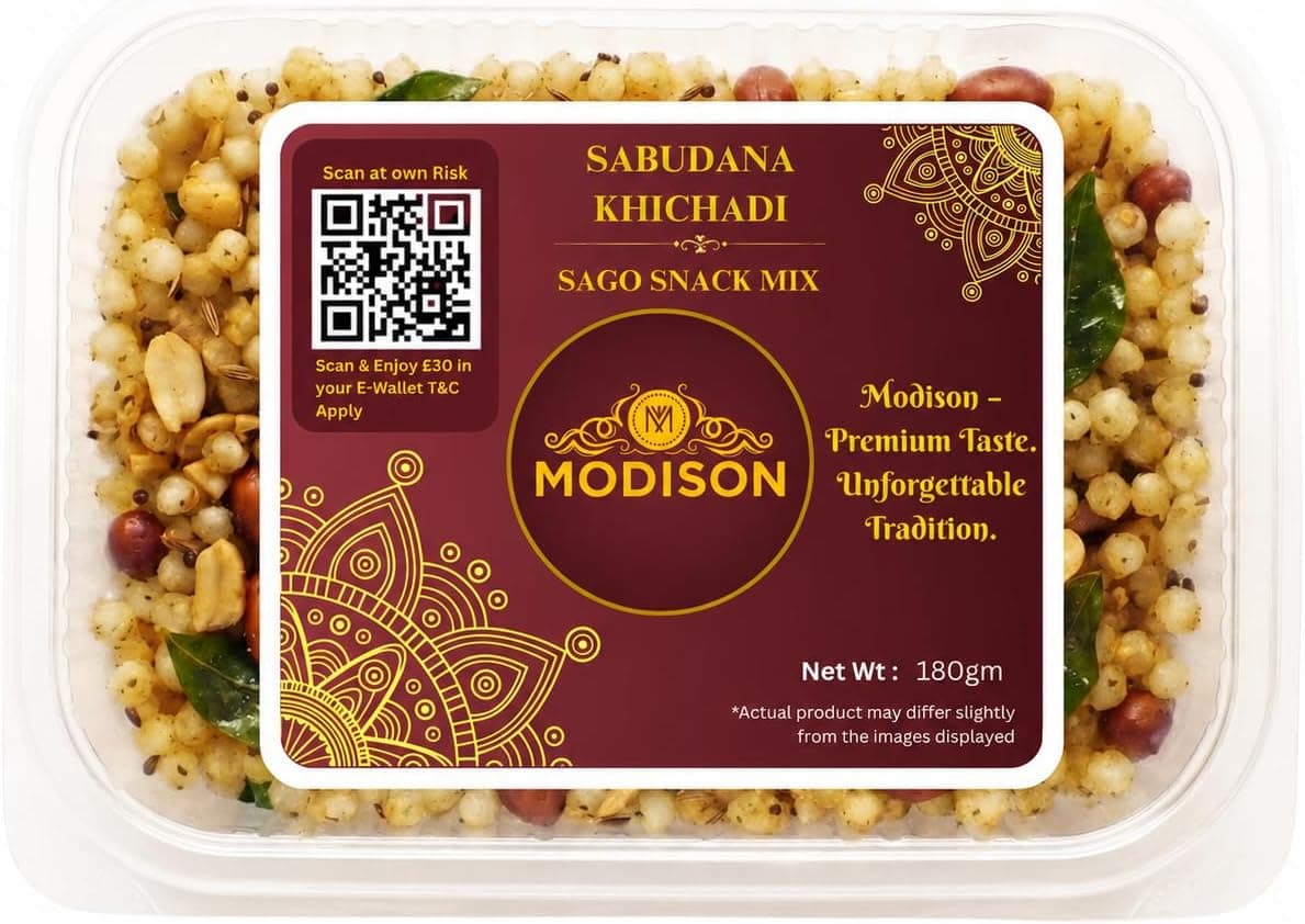 MODISON Sabudana Khichadi Indian Snacks Fasting Tapioca Meal 180g thumbnail 8