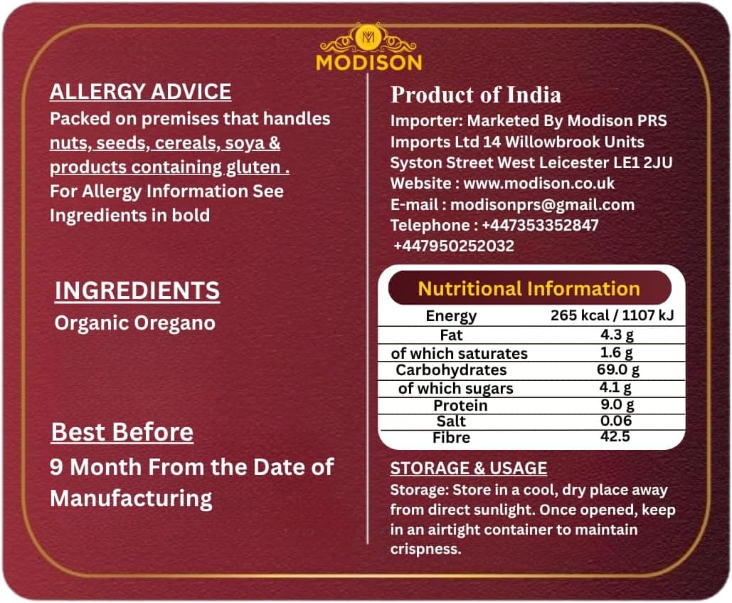 MODISON Oregano Herbs Dried Aromatic Mediterranean Seasoning 50g thumbnail 9