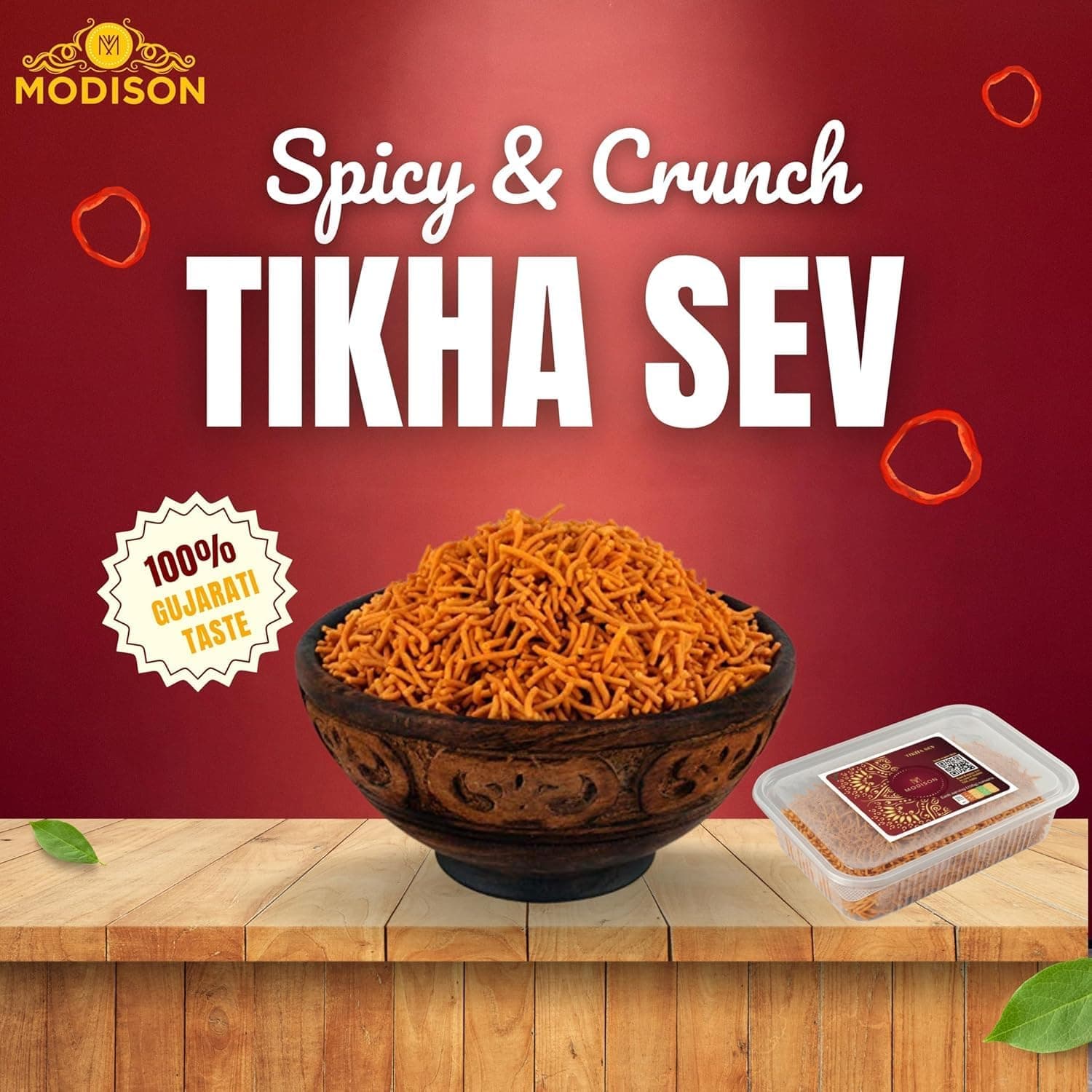 MODISON Tikhi Sev Indian Snacks Spicy Gram Flour thumbnail 10