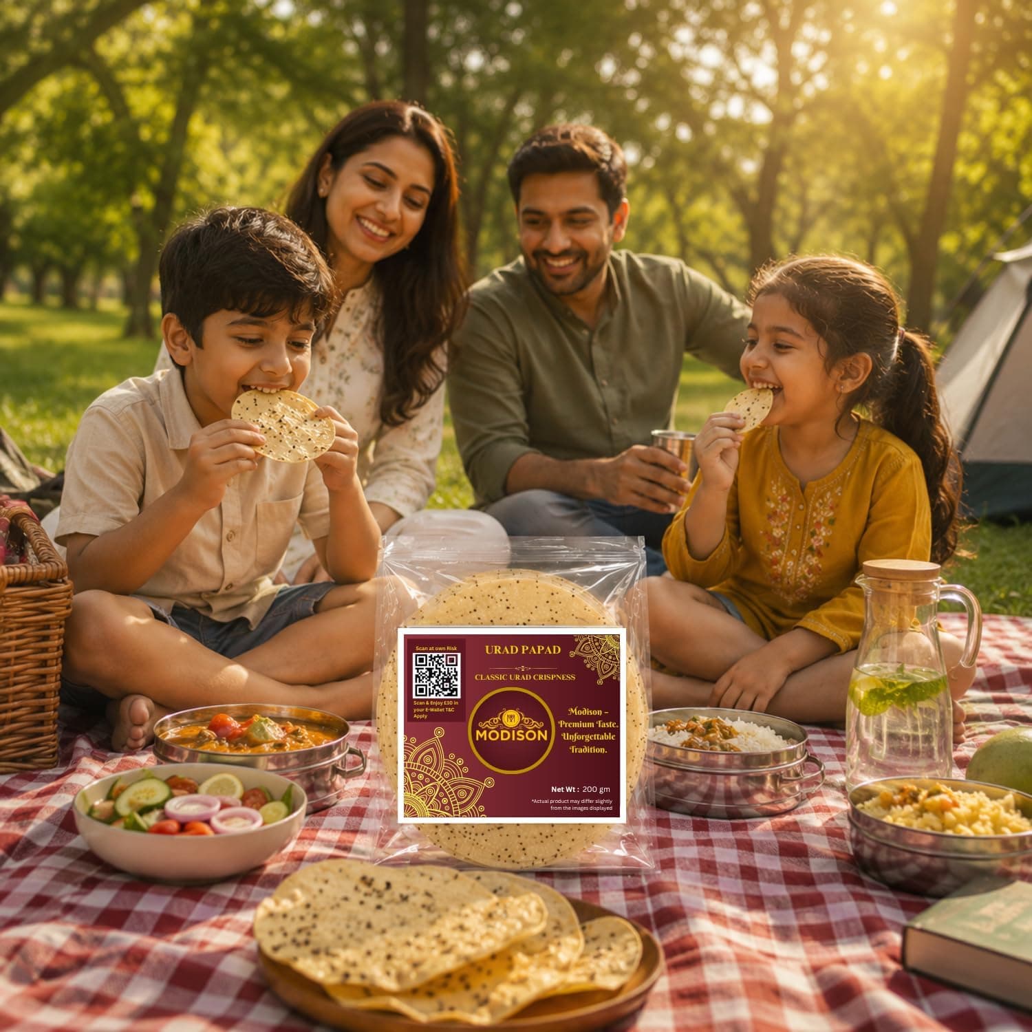 MODISON Urad Papad Indian Papad Crispy Lentil Wafer 200g thumbnail 12
