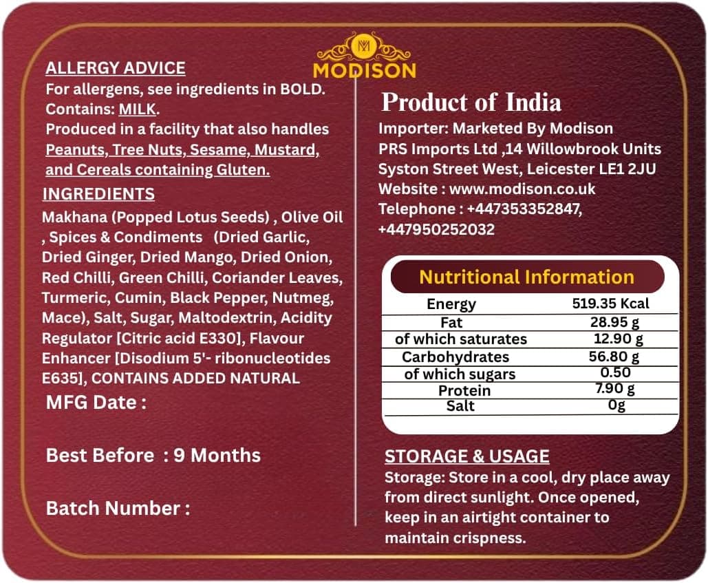 MODISON Roasted Makhana Healthy Snacks Lime N Chilli 80g thumbnail 9
