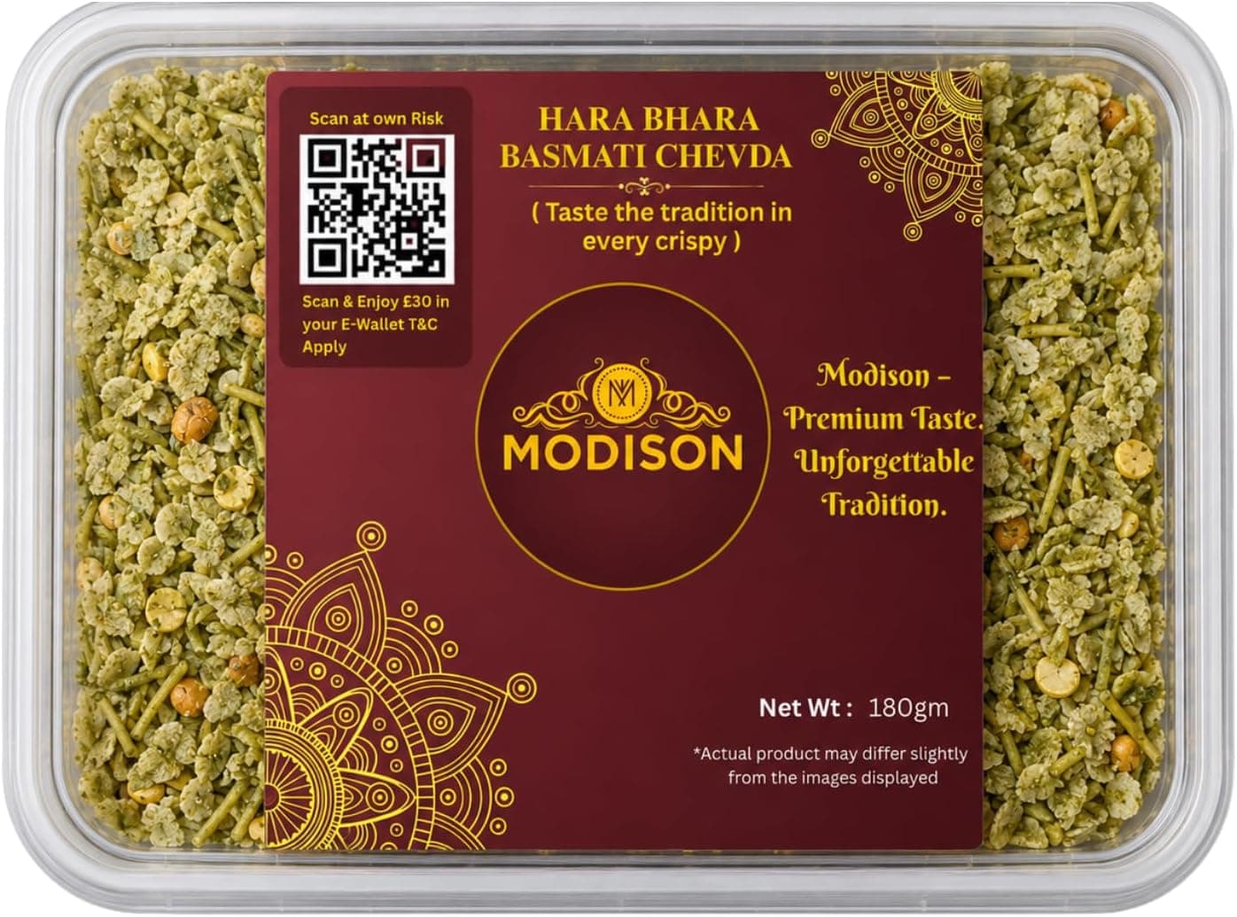 MODISON Hara Bhara Basmati Chivada Indian Namkeen Mint Coriander 180g thumbnail 8