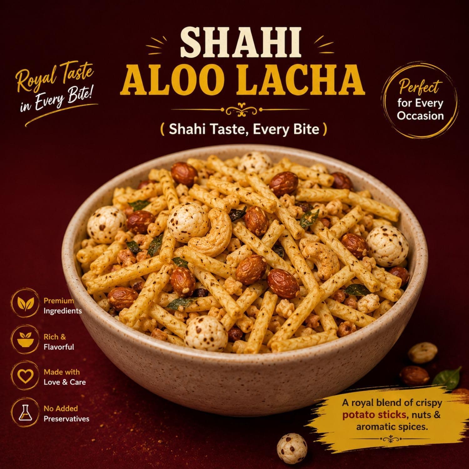 MODISON Shahi Aloo Lacha Indian Namkeen Crispy Potato Sticks 180g thumbnail 12