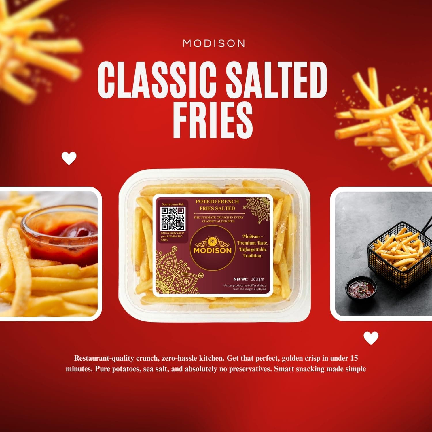 MODISON Potato French Fries Indian Namkeen Salted Crispy 180g thumbnail 11
