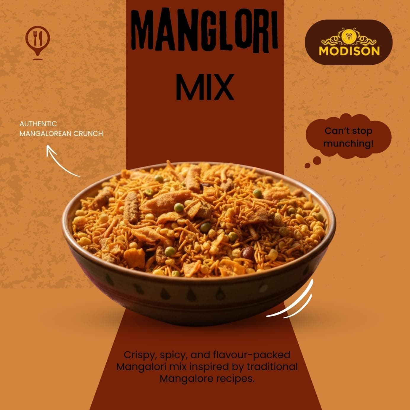 MODISON Manglori Mix Indian Snacks Spicy Crunchy 180g thumbnail 12