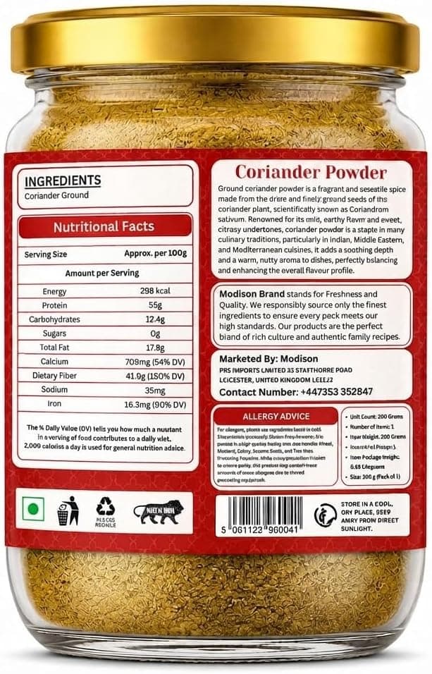 MODISON Coriander Powder Indian Spices Pure Dhania 200g thumbnail 9
