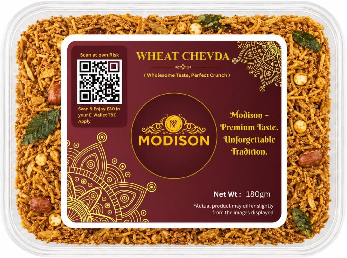 MODISON Wheat Chevda Indian Namkeen Crispy Flakes Mix 180g thumbnail 8
